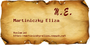 Martiniczky Eliza névjegykártya
